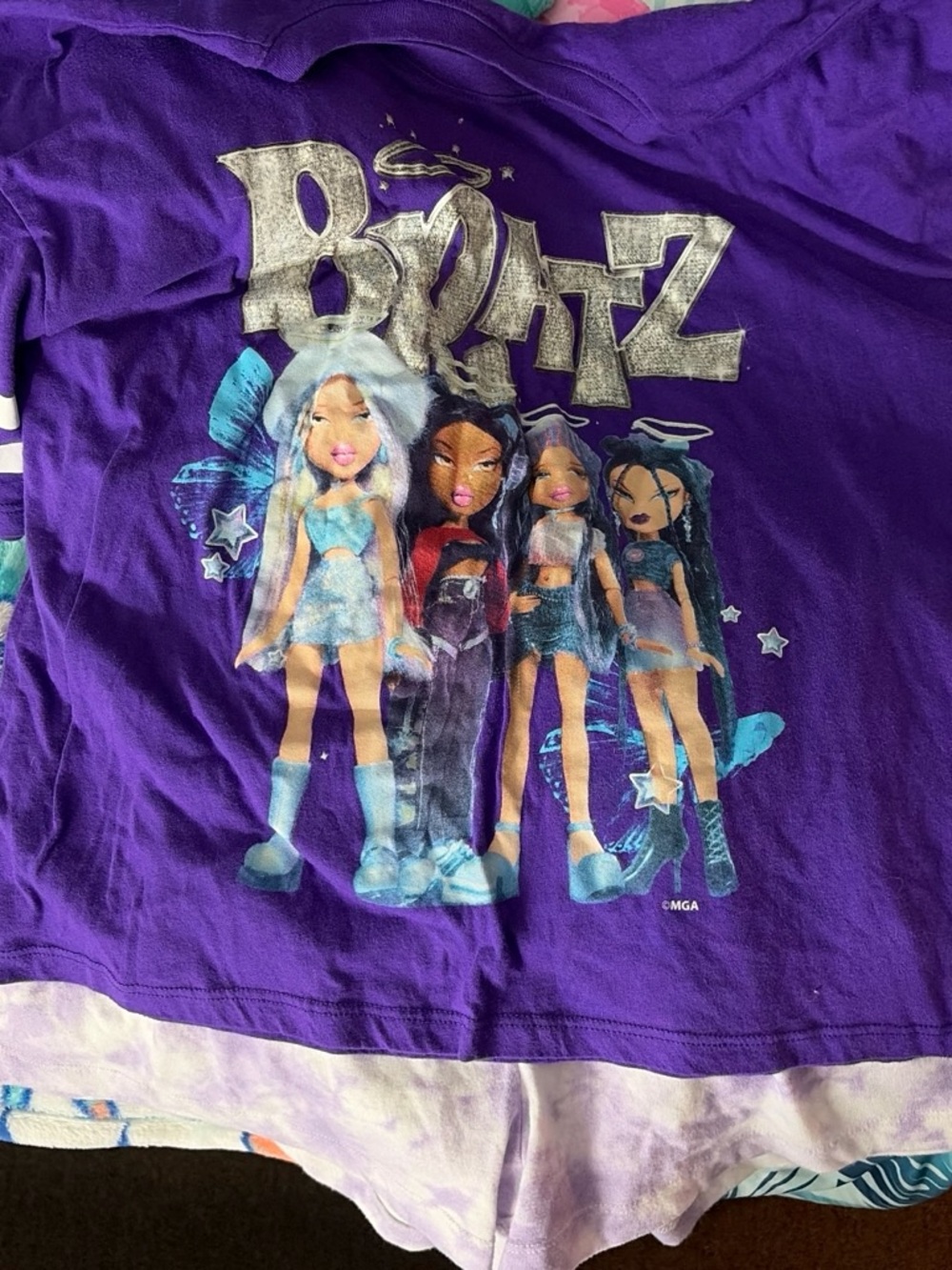Woman’s Purple Graphic Tee Featuring Bratz